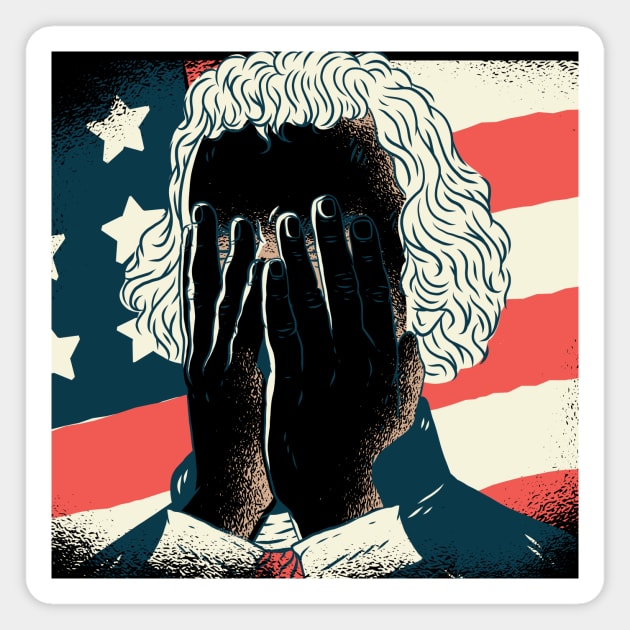 Head Shaking Thomas Jefferson Facepalm, A Fun Gift For Liberals Magnet by BamBam